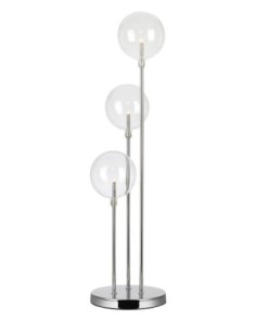 Markslöjd Mäster – Bougeoir rond chromé 3 lumières E5, design scandinave élégant, câble blanc 2 m