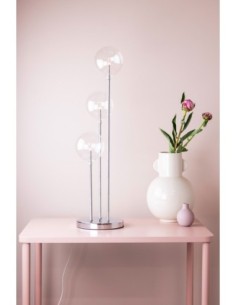 Markslöjd Mäster – Bougeoir rond chromé 3 lumières E5, design scandinave élégant, câble blanc 2 m 2