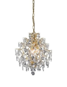 Markslöjd Rosendal – Lustre 3xE14, doré et cristal, design classique Ø40 cm