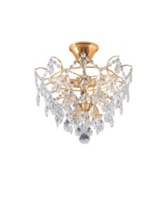 Markslöjd Rosendal – Plafonnier cristal 3xE14, métal doré, design raffiné