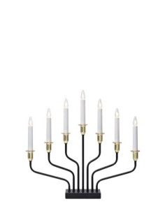 Bougeoir 7xE10, 3W max, 34V, IP20, noir et or – Markslöjd – Brosa