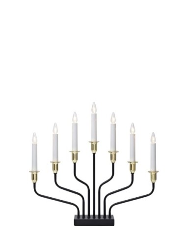 Bougeoir 7xE10, 3W max, 34V, IP20, noir et or – Markslöjd – Brosa