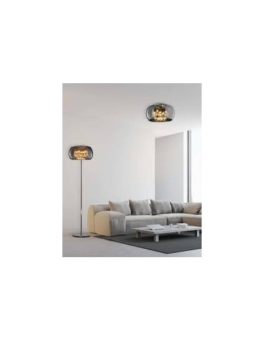 Trio – Vapore – Luminaire élégant Ø40 cm avec verre chromé transparent à l’allumage