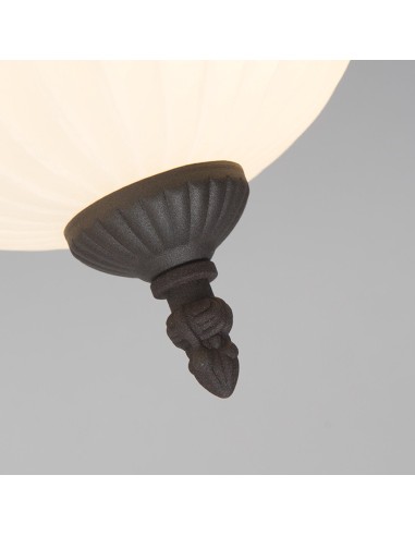 Plafonnier verre opale style rustique 2xE27 max. 60W intérieur | Trio