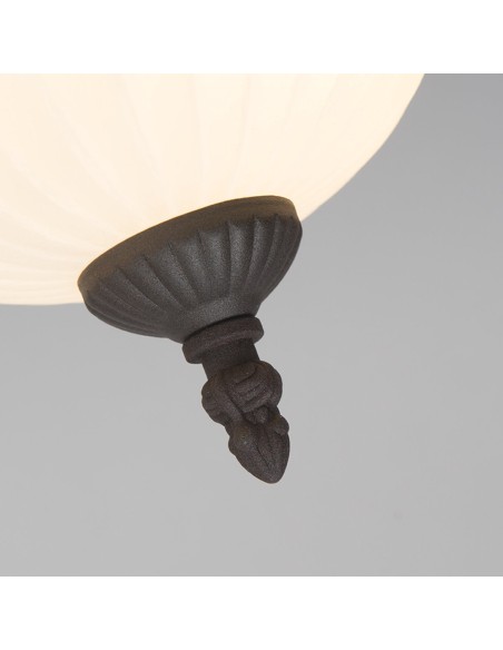 Plafonnier verre opale style rustique 2xE27 max. 60W - Trio - Rustica