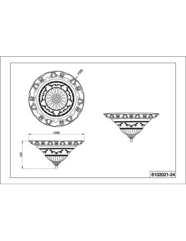 Plafonnier verre opale style rustique 2xE27 max. 60W intérieur | Trio