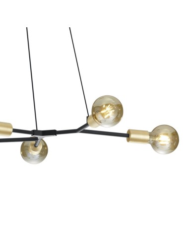 Trio Cross – Suspension 7xE27 max.28W, design industriel, métal noir mat