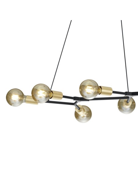 Suspension industrielle 7xE27 max. 28W noir mat - Trio - Cross