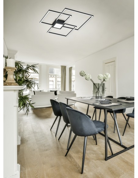 Trio Hydra – Plafonnier LED 38W avec variateur intégré, lumière chaude, finition anthracite