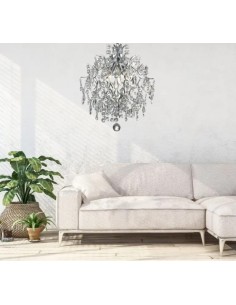 Markslöjd Häringe – Lustre 3xE14, chrome et cristal transparent, design élégant 2