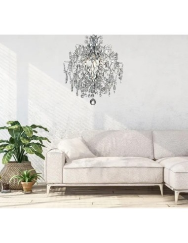 Markslöjd Häringe – Lustre en cristal et chrome, éclairage sophistiqué pour salle à manger