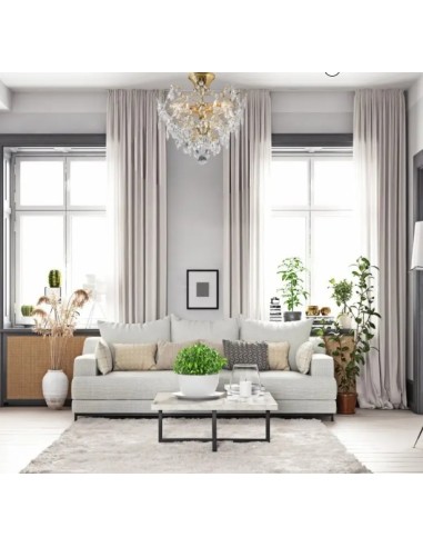 Markslöjd Rosendal – Luminaire plafond doré avec prismes en cristal, style luxueux