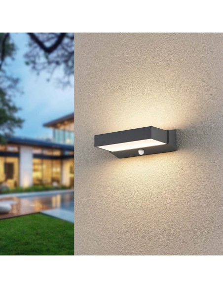 Trio Cuando – Luminaire extérieur LED avec détection, éclairage double faisceau, 11W, anthracite