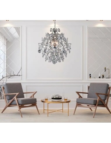 Markslöjd Rosendal – Suspension en métal chromé et cristal, éclairage raffiné