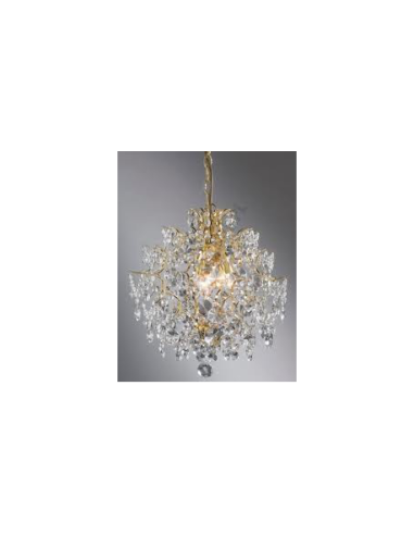 Markslöjd Rosendal – Lustre doré avec prismes en cristal taillé, 3xE14
