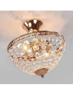 Markslöjd Hanaskog – Plafonnier 2xE14, doré et cristal, design élégant Ø30 cm 2