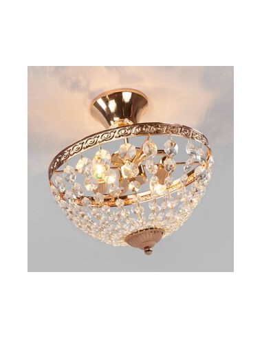 Markslöjd Hanaskog – Plafonnier doré avec prismes en cristal, 2xE14