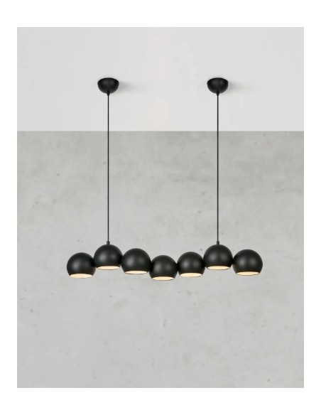 Markslöjd Cupolo – Suspension LED 7 lumières, style contemporain noir