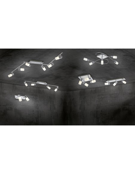 Trio Clapton – Éclairage plafond LED 4x4,3W, 430lm, 3000K, ajustable, design moderne