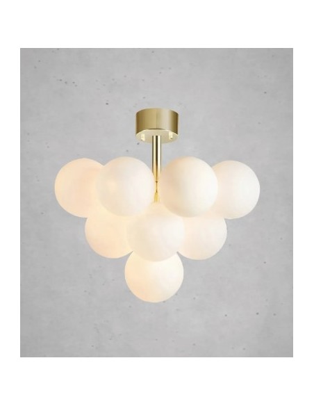 Markslöjd Merlot – Plafonnier contemporain 13xG9, structure laiton brillante et finition soignée