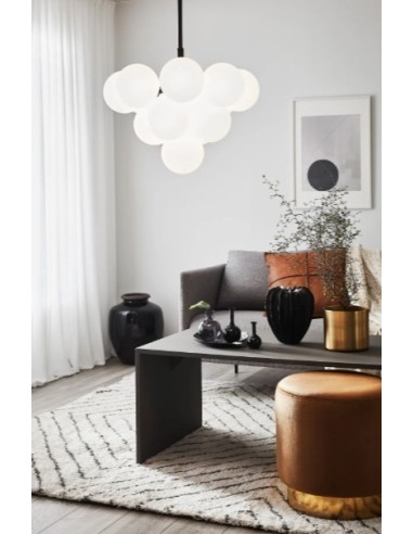 Markslöjd Merlot – Suspension graphique en verre blanc et métal noir, élégante et contemporaine