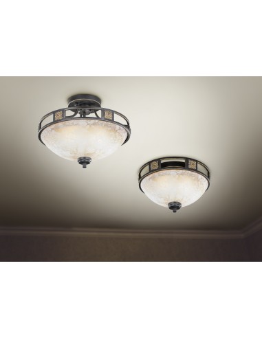 Trio – Quinta – Plafonnier traditionnel 33 cm, verre champagne, ambiance chaleureuse