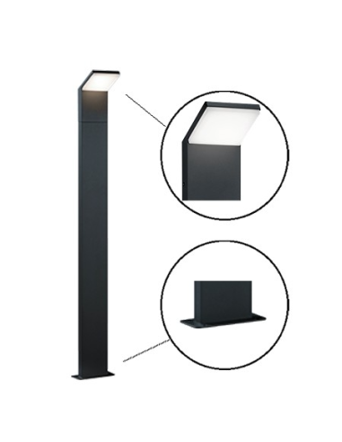 Trio Pearl – Balise de jardin avec LED SMD intégrée, lumière chaude 3000K, boîtier élégant IP54