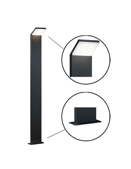 Trio Pearl – Balise de jardin avec LED SMD intégrée, lumière chaude 3000K, boîtier élégant IP54