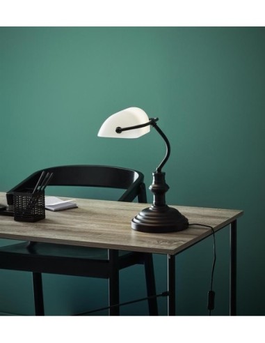 Lampe de table banquier Bankers  blanche - Markslöjd Leluminaireled.com
