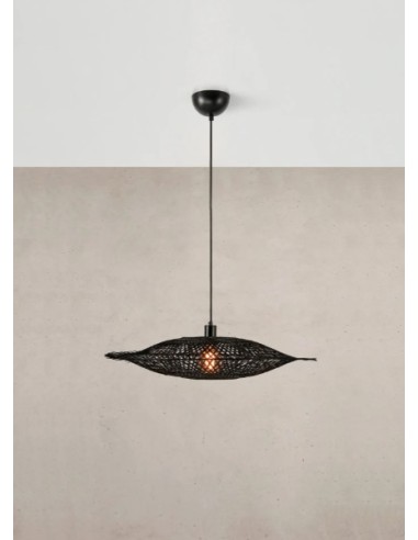 Suspension en bambou tressé Ø75 cm, 1xE27, 40W max, Noir mat – Markslöjd – Kumo