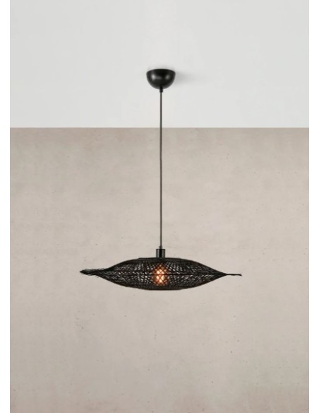 Suspension en bambou tressé Ø75 cm, 1xE27, 40W max, Noir mat – Markslöjd – Kumo