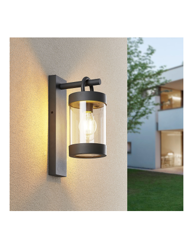 TRIO Sambesi – Applique LED compatible E27, détecteur crépuscule intégré, plastique transparent, pour extérieur