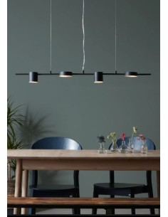 Markslöjd Row – Suspension 4xG9, max. 4x7W LED, métal noir mat, design moderne, 106 cm 2