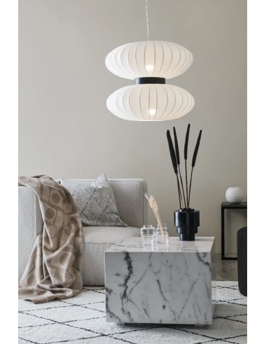 Markslöjd Daburu – Luminaire en tissu blanc à double ampoule, style léger et décoratif pour salon ou chambre
