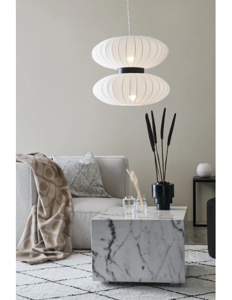 Markslöjd Daburu – Luminaire en tissu blanc à double ampoule, style léger et décoratif pour salon ou chambre