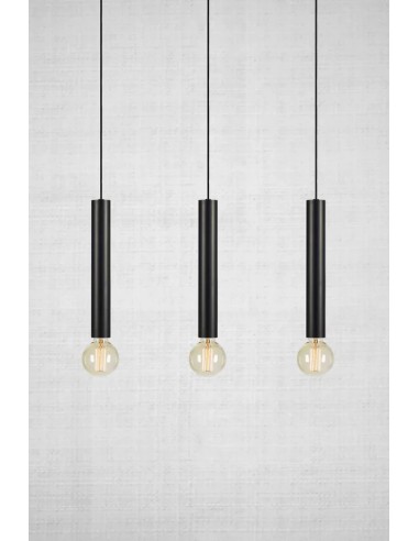 Markslöjd Sencillo – Luminaire linéaire noir 3 lumières, parfait au-dessus d’un îlot ou d’une table