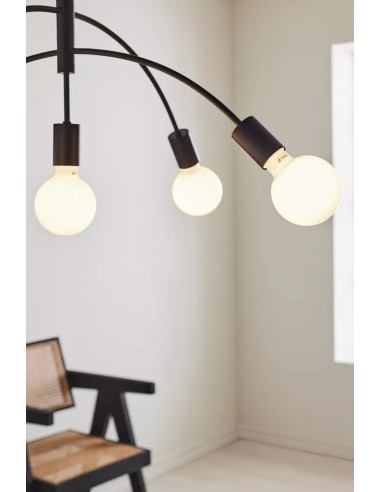 Markslöjd Crux – Suspension 5x40W E27, structure noire graphique et accrocheuse, câble 1,5 m