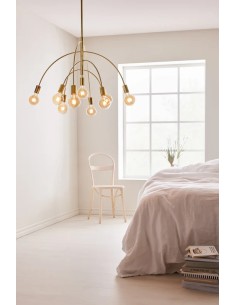 Markslöjd Lavello – Suspension laiton 9xE27 max 40W, bras métalliques courbés vers le bas 2