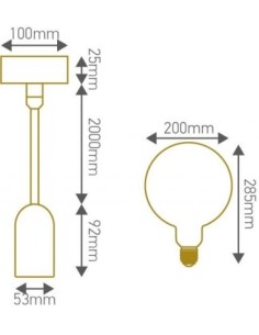 Pack suspension béton + ampoule géante à filament ambrée 6W dimmable - Girard Sudron Leluminaireled.com 2