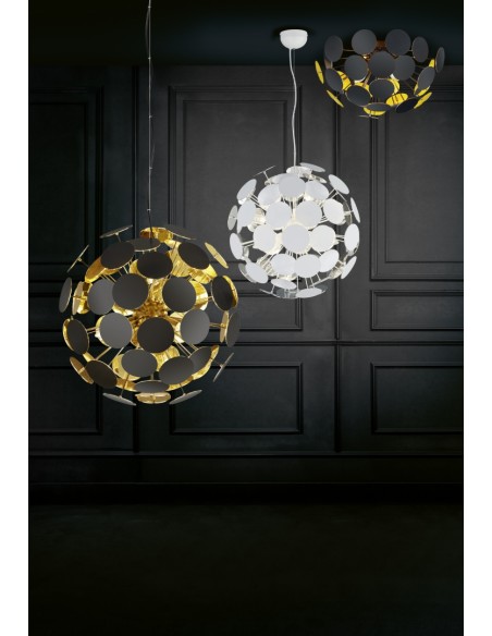 Trio Discalgo – Plafonnier élégant en métal et plastique, idéal salon et salle à manger