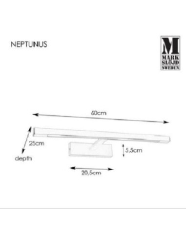Applique murale étanche 9W Neptunus 60 cm noire - Markslöjd Leluminaireled.com