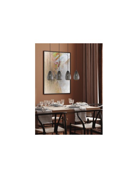 Trio Onyx – Suspension multi-abat-jour asymétrique, effet lumière facetté, idéal pour salle à manger