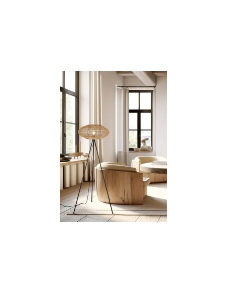 Trio Hedda – Éclairage d'ambiance en sisal et métal noir, pour une touche authentique dans votre intérieur