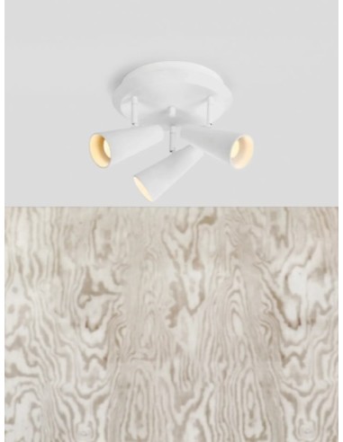 Markslöjd Crest – Plafonnier blanc sable mat design épuré, éclairage modulable