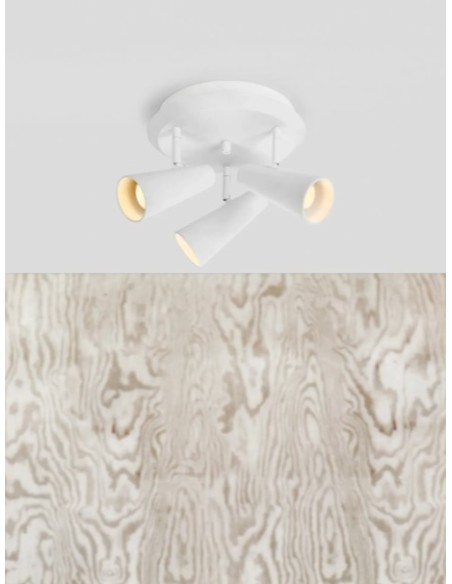 Markslöjd Crest – Plafonnier blanc sable mat design épuré, éclairage modulable