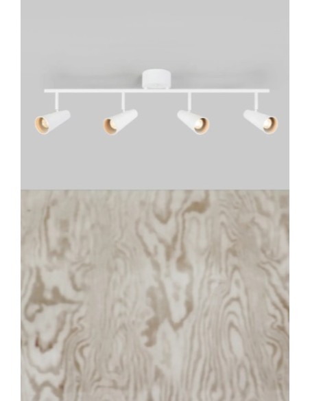Markslöjd Crest – Plafonnier blanc mat fonctionnel avec quatre spots ajustables