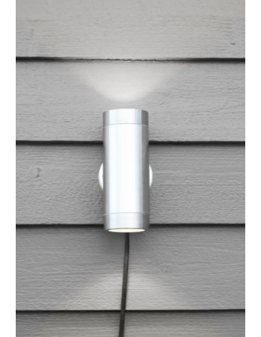 Markslöjd Garden 24 – Éclairage mural extérieur LED 6W, aluminium brossé, basse tension