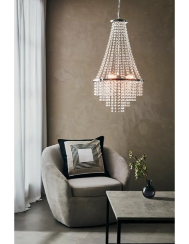Markslöjd Allington – Lustre intérieur chic en métal chromé avec cristal clair, 3xE14