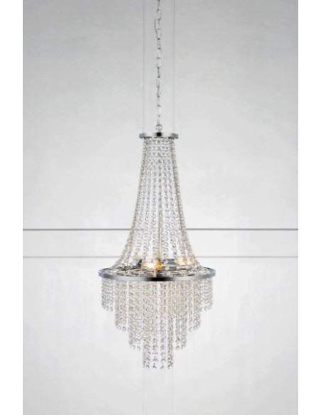 Markslöjd Allington – Luminaire suspendu 3 ampoules E14, chrome et cristaux raffinés