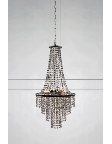 Markslöjd Allington – Lustre intérieur élégant avec cristaux fumés, 3xE14, design contemporain
